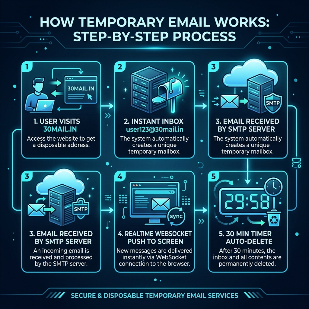 How Temporary Email Works: Step-by-Step Architecture Chart